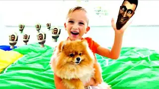 Vlad and Niki Have Fun with Dog and Cat with skibidi toilet effects 