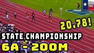 6A Boys - 200M - State Final [Klein Forest, Shadow Creek, Judson, Houston CL, Smithson Valley]