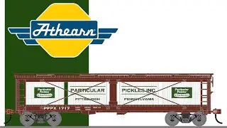 Поезд во вторник, 23 июля 2024 года: 40-футовые пикл-вагоны Athearn и такси Athearn HO.