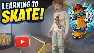 Learning how to skateboard 