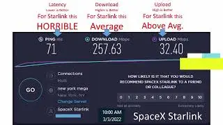 Speed test with Xfinity and Starlink