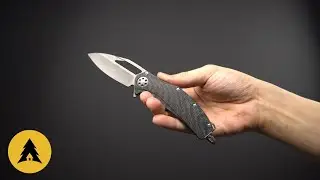 Складной нож Marfione Custom Mini Matrix-R Apocalyptic Stonewash сталь M390, рукоять карбон