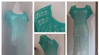 Leichtes Strandkleid h&auml;keln. Komplette Anleitung deutsch. H&auml;kelkleid