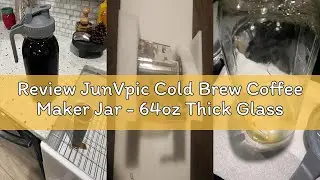 Review JunVpic Cold Brew Coffee Maker Jar - 64oz Thick Glass Multipurpose Mason Pitcher Spout Lid wi