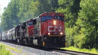 (8-23-20) CN#5734 Pulls Long Fast Eastbound Manifest With A C40-8c Trailing!