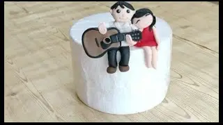 How To Make Fondant Human Figure| Fondant Cake Topper| 3D Fondant Sitting Couple Cake Topper