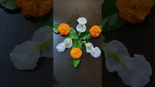 #shorts shankapushpa flower &leaf 🌿🌿 use simple rangoli design #ytshorts #trendingshorts #shortfeed