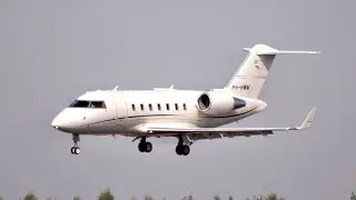 JetNetherlands Bombardier Challenger 605 PH-HWM arrival Eindhoven Airport EIN EHEH