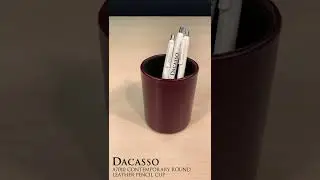 Two-Tone Leather Round Pencil Cup (A7010)