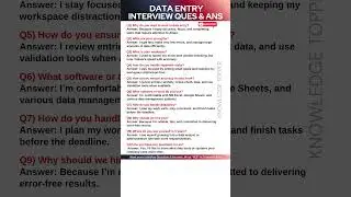 Data Entry Interview Questions and Answers
