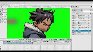 MOHO and AFTER EFFECTS green screen 1 fast quick run threw
