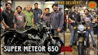 Royal Enfield Super Meteor 650 Delivery 🥂 | Interstellar Green | First Ride Vlog | Librakesh Vlogs