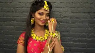 Pink-Yellow Winged Eye-makeup || Shades Of Indian Brides : Haldi Ceremony Look