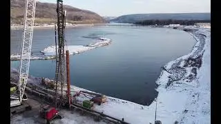 Interlocking Steel Pile Wall For Upstream and Downstream Stage 2 Cofferdams.