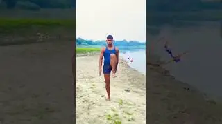 #trending video# Gomti river 🏊 morning time workout #desi