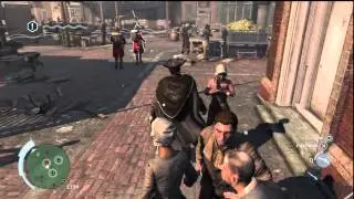 Assassin's Creed III - Eavesdropping on Moving Guards in Boston, Master Kenway HD Gameplay PS3