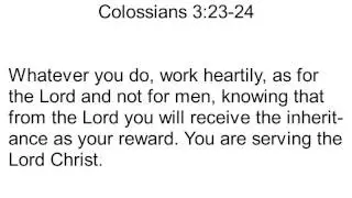 Colossians 3:23-24 Song
