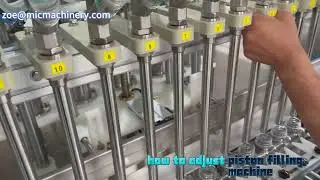 how to adjust piston filling machine for different size bottle
