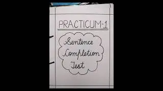 Sentence Completion Test ( Psychology  Practical )
