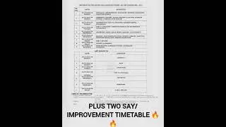 PLUS TWO SAY/ IMPROVEMENT || TIMETABLE || 🔥🔥🔥