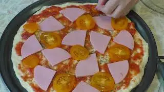 Вкусная,тонкая,хрустящая пицца ! Идеальный рецепт! Быстро и очень просто!Tasty pizza!