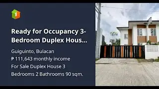 Ready for Occupancy 3-Bedroom Duplex House for Sale in Guiguinto, Bulacan