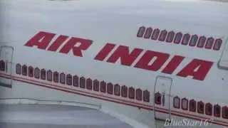 Air India Boeing 747-400 (VT-EVA) landing and taxiing at NRT/RJAA (Tokyo - Narita) RWY 34R