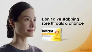 Difflam Anti-Inflammatory Anti-Bacterial Lozenges, don&rsquo;t give stabbing sore throats a chance. (6s)