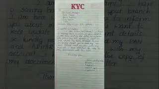 KYC Update/Bank Letter for KYC Update/Application for KYC update/KYC update letter