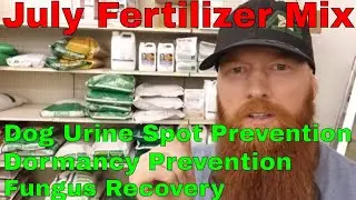 How to Fertilize in Hot weather.  Dog urine spot prevention, fungus recovery, general fertilizer