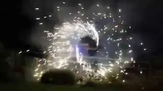 jumbo catherine wheel firework - homemade from bike wheel