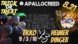 Apallocreed | EKKO vs HEIMERDINGER MID Ranked Patch 8.21 [TRICK OR TREAT NEW SKIN 2018]