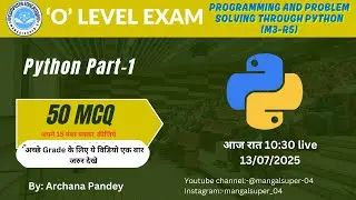 O Level Programming and Problem Solving Through Python (M3-R5)|| python 50 MCQ Question  Part -2 ||