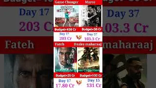 Marco vs Game changer vs Fateh box office collection today #trending #shorts #boxofficecollectoin