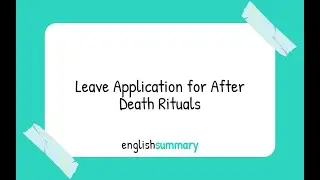Leave Application for After Death Rituals in english