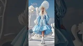 Celestial Harmony Futuristic Couture in Blue & White Gowns #shorts #shortvideo #short #white #Chanel
