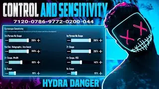 HYDRA DANGER CONTROL CODE AND SENSITIVITY CODE BGMI #hydradanger 5 FINGER CONTROL AND SENSITIVITY