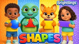 Learn Shapes 🔺 ⭕ ⬛ Rectangle & More | Brightlings Shapes Song for Toddlers