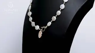 Coin Shape Freshwater Pearl Necklace
