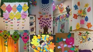 Preschool Paper Art decoration ideas/Classroom paper flowers decoration idea/Paper Art & Crafts idea