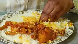 EATING RICE SPICY SAJANI  FALI CHICKEN  CURRY #viralvideo 
