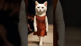 White Cat Slaying the Runway in Style | Cat Fashion Show 2025 #CatFashionShow #Catwalk #WhiteCat
