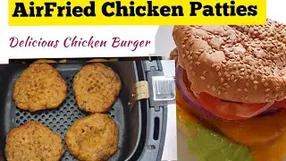 BEST Air FRYER GROUND CHICKEN HAMBURGER PATTIES.Air fried Burger Patty.How to Make Chicken #Patties