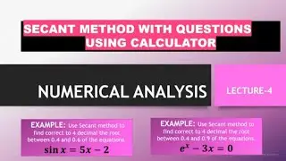 Secant Method Formula with Examples|| NUMERICAL ANALYSIS in Urdu ||nimra habib