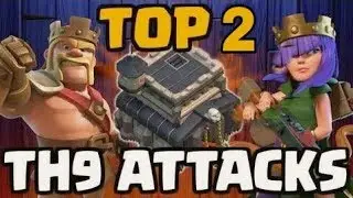 TOP 2 Best TH9 3 STAR Attacks 2017 | Clash of Clans