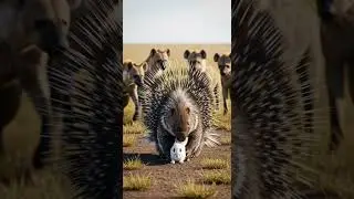 Will the porcupine manage to protect the young from danger #animaldefense #wildlife #porcupine