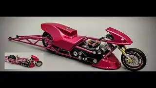 Top Fuel Drag Bike Motorcycle 1/12 Scale Model Kit Build How To Assemble Paint Pin Parts 3d Printed