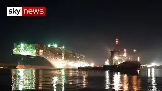 Suez Canal ship 'partially refloated'