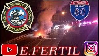 Teaneck-Route 80-Tractor Trailer Fire-12/26/2019
