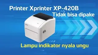 Cara mengatasi printer thermal Xprinter XP 420B indikator lampu nyala ungu
